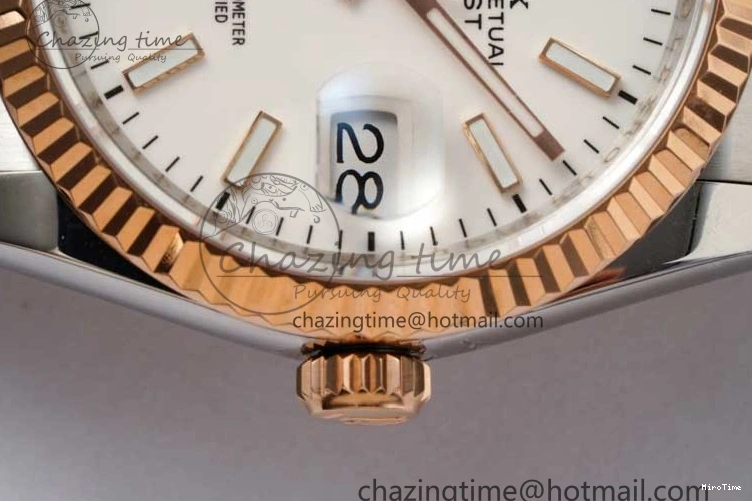 MiroTime 0508 Seasonal DateJust 36mm SS RG DIWF 1:1 Best Edition 904L Steel White Stick Dial on Jubilee Oyster SA 2306